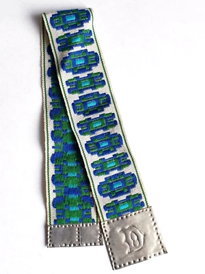 Engraved Silver Metal Ribbon Bookmark D Initial Alphabet Letter Blue Green GIFT - Immagine 1 di 4