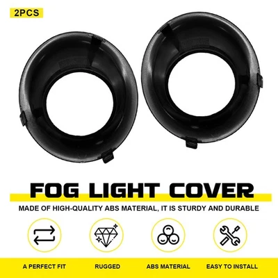 Fits 2015-2022 Dodge Challenger Pair Fog Light Front Bumper Lamp Cover Bezel Kit - Image 1 of 4