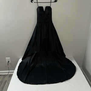 Vestido para mujer B Darlin dobladillo alto bajo 3/4 negro sin mangas caprichoso - Imagen 1 de 7