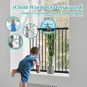Adjustable Window Safety Guards 32.9"-68.3" Wide, Child Pet Fall Protection 2PC - Picture 1 of 8