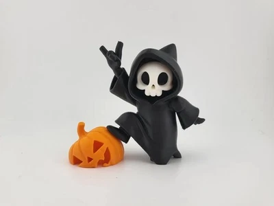 Rock Your Soul! Grim Reaper & Pumpkin Halloween Skeleton Figure - Image 1 of 4