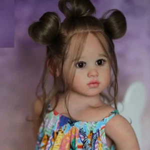 Bambola Reborn Baby 30 pollici dipinta bambina radicata a mano capelli lunghi panno corpo regalo - Foto 1 di 2