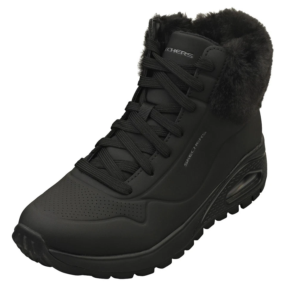 Skechers Uno Rugged Fall Air - Stivaletti Con Pelo Nero - Taglia 39 Scarpe Donna