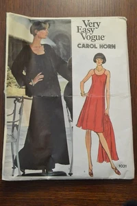 VTG 80's Vogue Very Easy Carol Horn Dress Jacket Sewing Pattern 1031 Size 14 Cut - Picture 1 of 3