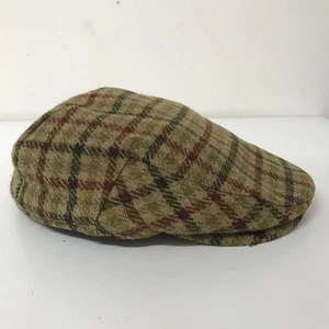 M&S Moon Yorkshire Tweed Wool Brown Check Flat Cap Size Men’s Medium - Picture 1 of 8