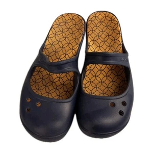 Crocs Clog Womens 7 Navy Blue Frances Mary Jane Comfort Wedge - Picture 1 of 17