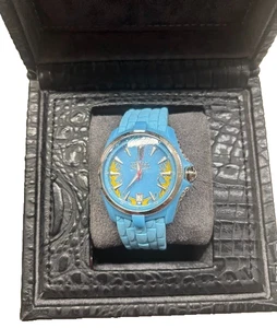 Reloj de cuarzo unisex Von Dutch FIRE DIAL caja de acero azul medio correa de goma - Imagen 1 de 3