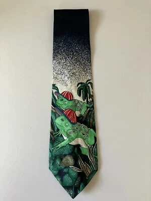 Corbata de béisbol renacentista hecha a mano para hombre poliéster ranas 57" Foto 1 de 4