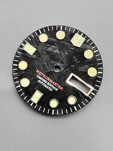 Seiko Mod Zifferblatt, Zifferblattmacher, schwarzes Meteoritenzifferblatt mit Roségold Indizes C3 Lume - Bild 1 von 5