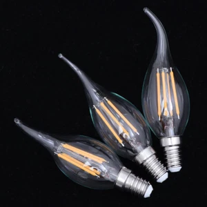 3pcs Chandelier Light Bulbs E14 Dimmable LED Filament Bulbs Flame Tip Bulb - Picture 1 of 18
