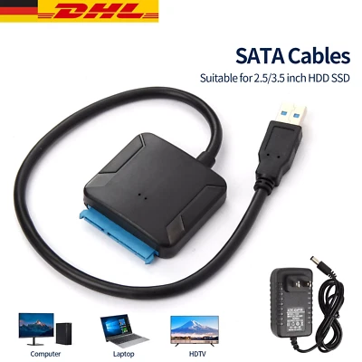 SATA auf zu USB 3.0 Adapter Kabel für 2.5 3.5 Zoll HDD SSD Festplatte Konverter - Bild 1 von 4
