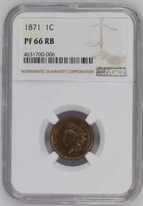 1871 NGC PR66RB Indian Cent - Picture 1 of 4