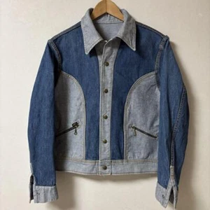 VTG 70's Lee Reversible Denim Jacket Made in USA Big collar Hardly worn Size M-L - Picture 1 of 19