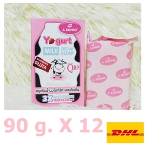 A Bonne Yogurt Milk Cream Soap Whitening 90g Gluta Q10 Baby Skin Face 12 Bar - Picture 1 of 12