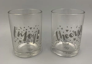 TMD Holdings “Enjoy & Cheers” Can Glass Set of 2 - Picture 1 of 11