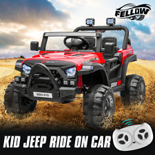 Electric Ride On Car Vehicle Toy Off Road Remote Control Jeep Truck for Kids Red