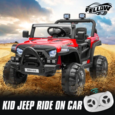 Electric Ride On Car Vehicle Toy Off Road Remote Control Jeep Truck for Kids Red - image 1 of 4