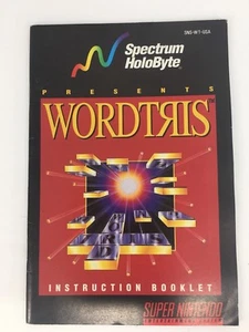 Wordtris (SNES Nintendo, Manual Only) - Picture 1 of 2