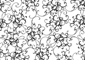 Loralie Design - White and Black Elegant Scroll Quilting and Crafting Fabric - Picture 1 of 2