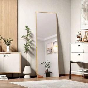 Ganzkörperspiegel 162x53cm Wandspiegel Standspiegel Groß Gold Flurspiegel - Bild 1 von 11