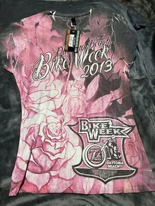 Bike Week Shirt Women's 2XL Daytona Beach 2013 Lady Biker Tee~NWT - Picture 1 of 3