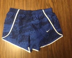 Nike Girls Running Shorts Size M Blue Stars with White Trim - Picture 1 of 4