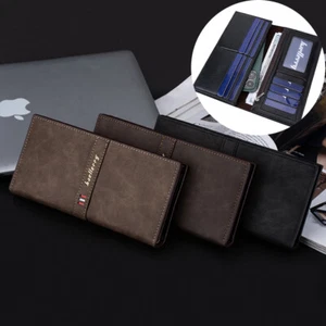 Man's RFID Blocking Leather Clutch Bag Bifold  Wallet Credit Card Holder Purse - Picture 1 of 21