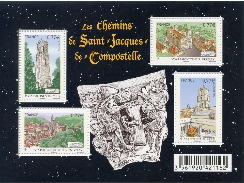 TIMBRE FRANCE NEUF BLOC  FEUILLET N° F4641 ** SAINT JACQUES DE COMPOSTELLE  - Photo 1/1