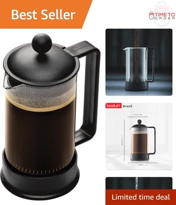 Cafetera prensa francesa vidrio borosilicato 12 oz filtro de acero inoxidable Foto 1 de 4