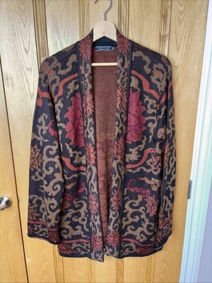 Peruvian Connection Baby Alpaca Wool Silk cardigan Size Extra Large XL Open - Image 1 of 4