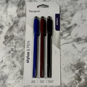 Targus Stylus & Pen confezione da 3 pezzi nero blu rosso AMM0601TBUS touch screen inchiostro nero NUOVO - Foto 1 di 2