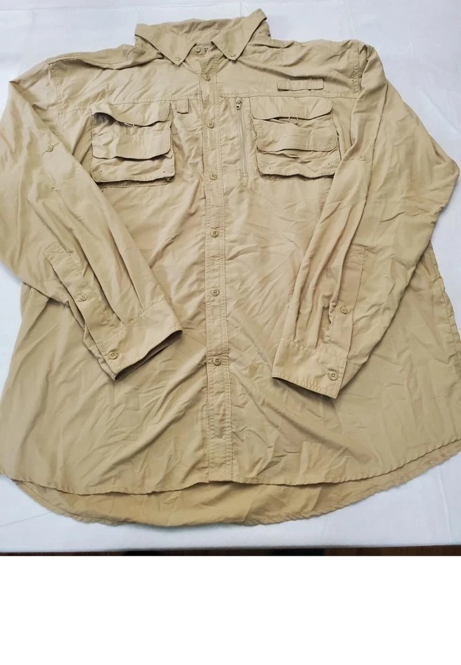 Islamorada Flats By Quest Shirt Mens 2XL Fishing Outdoor Vented Pockets - Image 1 of 4