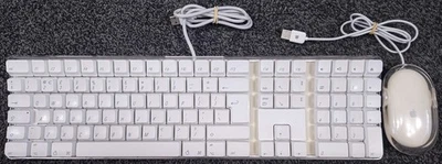 Apple Wired Transparent Plastic UK Keyboard A1048 With Mouse M5769 - Image 1 of 4