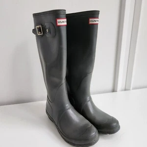 Botas altas de lluvia para mujer Hunter originales Wellies talla 7 grises - Imagen 1 de 15