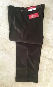 Oleg Cassini Corduroy Olive Brown Pants W 40 L30 - Picture 1 of 5