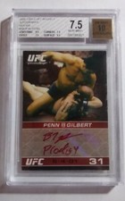 2009 Topps UFC Round 1 BJ PENN Rookie /25 Red Ink Auto 1st Autograph BGS 7.5/10