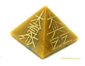 REIKI ENERGY CHARGED YELLOW JADE PYRAMID CRYSTAL POWERFUL NATURAL HEALING STONE - Picture 1 of 4