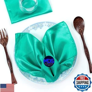 MDS Pack of 25 Satin Napkin Square 12 X 12 Inches Sliky Smooth Dinner Table N - Picture 1 of 5