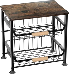 3-Layer Kitchen Fruit Storage Basket Snack Rack, Countertop & Desktop Pull-Out M - Picture 1 of 12