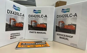 Daewoo/Doosan DX420LC Hydraulic Excavator Manual Set - Picture 1 of 10