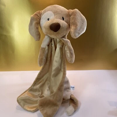 Защитное одеяло Lovey Gund Huggy Buddy желтовато-коричневое для щенка собаки атласное бежевое 14 дюймов - Изображение 1 из 4