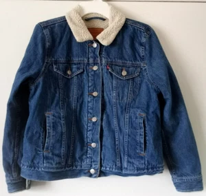 Levi Strauss & Co. Original Riveted Size L Large Denim Jacket Sherpa Lined - Picture 1 of 6
