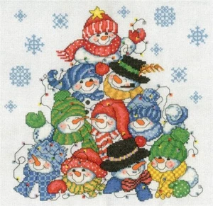 Ursula Michael Counted Cross Stitch Leaflet ~ Stacking Snowmen ~ 2560 - Picture 1 of 1