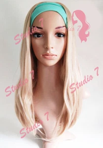 W47 Honigblond Mix 3/4 Haarausfall lang gerade halbe Perücke Clip im Studio7-UK - Bild 1 von 5