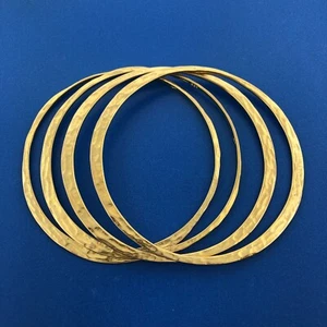 Veronese Italy Sterling Silver Vermeil Hammered Lot 4 Stackable Bangle Bracelets - Picture 1 of 7