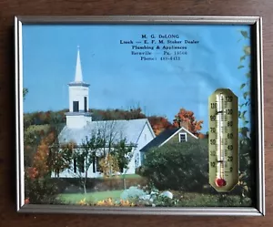 VINTAGE WERBUNG THERMOMETER M.G. DeLONG SANITÄR- UND GERÄTE BERNVILLE PA 70 - Bild 1 von 3
