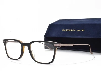 MASUNAGA x KENZO TAKADA Eyeglasses Shiny Dark Navy Blue Bronze LIBRA #35 - Image 1 of 4