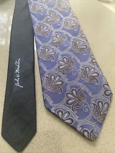 john W Nordstrom Blue Paisley Silk USA Made Neck Tie Necktie 64.5" X 3.5" X-Long - Picture 1 of 8