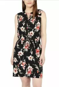 NICOLE MILLER WOMEN'S SLEEVELESS FLORAL DRESS( BLACK PRINT XXLARGE)NWT - Picture 1 of 2