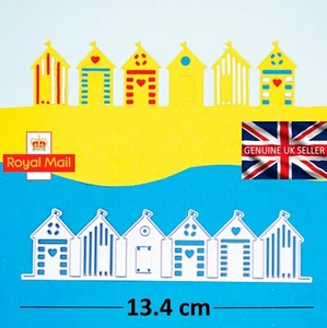 Troquel de corte de metal de calidad Beach Huts, fabricación de tarjetas, libro de recortes **VENDEDOR DEL REINO UNIDO** A8 - Imagen 1 de 6